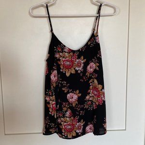 Pink Republic Black Floral Tank Top